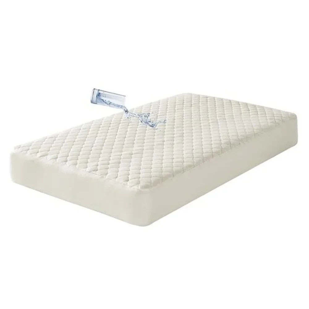 Waterproof Quilted Crib and Toddler Size Fitted Mattress Cover made with Organic